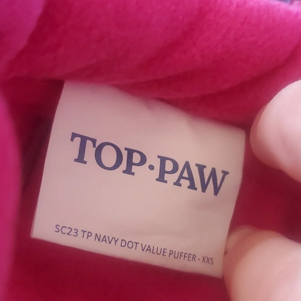 Dog Quilted Puffer Jacket by Top Paw - Adjustable | Size Medium NWT